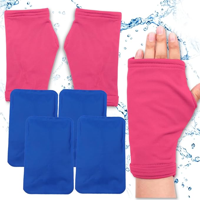 Hot and Cold Therapy Gloves, Ice Pack for Pain Relief | Microwavable and Freezable Mittens for Arthritis, Finger Injuries, and Carpal Tunnel