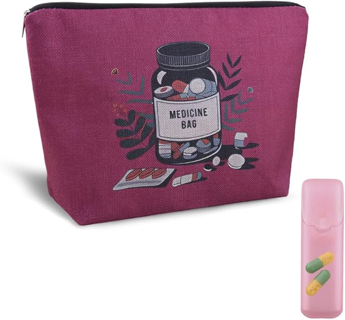Medication Pouch Bag for Medicine Drug Pill Organizer for Travel Pharmacy Pouch Camp Medical Kit Bag Physician Practitioner Nurse Doctor Gifts Bags Pouches Get Well Soon Gifts for Hospital Patients