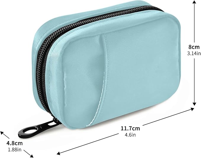 Naanle Pill Box 7 Day Pill Case Travel Pill Organizer Bag Zipper Portable Weekly Case Compact Size Vitamin Supplement Holder, Solid Color Sky Blue 4.6 x 3.14 x 1.88 Inch 1.0 Count 0.12 kilograms