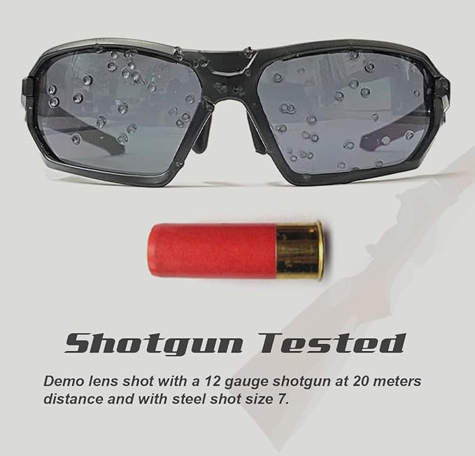 HTS HUNTERSKY Ballistic Tactical ANSI Z87.1+ Impact Protection Anti Fog Shooting Glasses Military Grade Airsoft Range