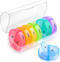 DANYING Large Pill Organizer 2 Times a Day, Weekly Pill Box, AM PM Pill Case, Rainbow Pill Container 7 Day, Twice A Day Vitamin Case