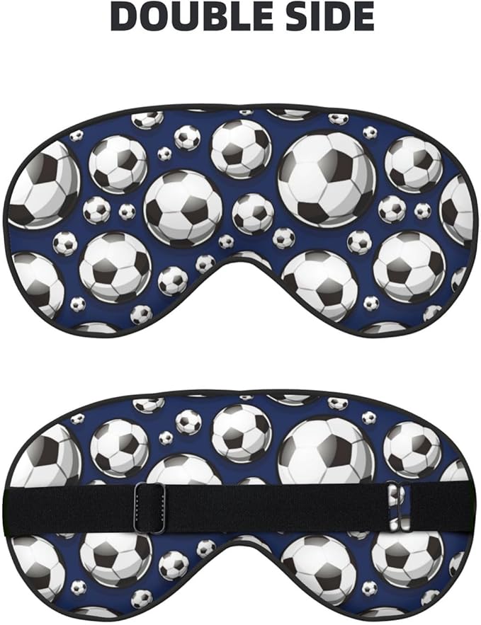 Black and White Football Sleep Mask Eye Mask with Adjustable Strap Eye Sleep Shade Cover Blocks Light for Women Men Airplane Travel Nap