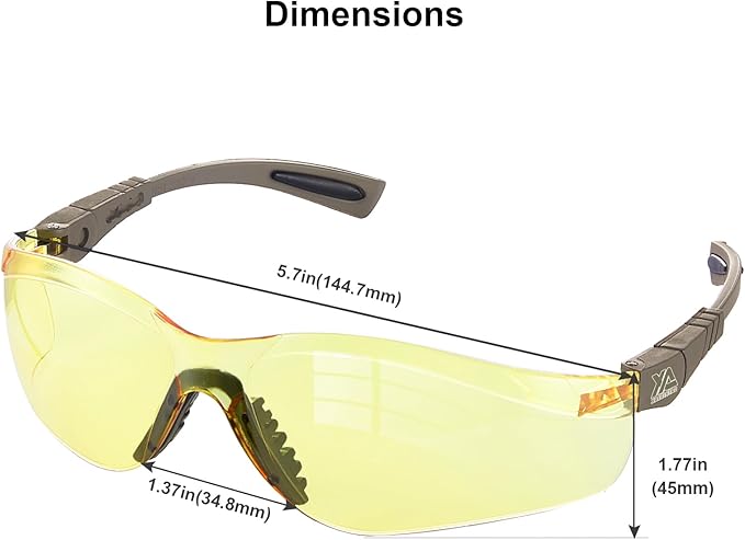 xaegistac Shooting Glasses Anti-fog Shooting Range Eye Protection, Adjustable Safety Glasses with Zipper Hard Case