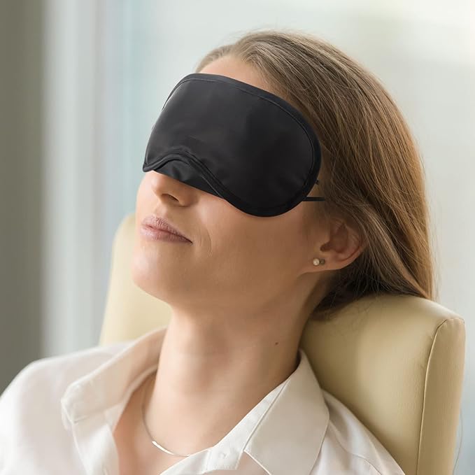 100 Pack Eye Mask Disposable Blindfolds for Games with Nose Pad Soft Eye Cover Party Pack Sleep Eye Masks Eye Shade Mask Women Men Kids (Black)