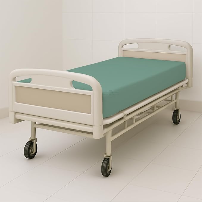 6 Pack Fitted Hospital Bed Sheets - Soft Microfiber Hospital Fitted Sheet - Hospital Bed Fitted Sheets (Aqua Green, 36" x 84" x 12")