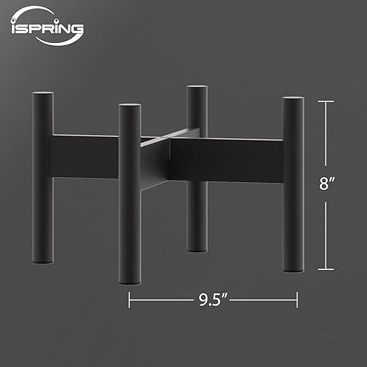 iSpring Wooden Stand for DGF2 Gravity-Fed Stainless Steel Countertop Water Filter System, Black Wood