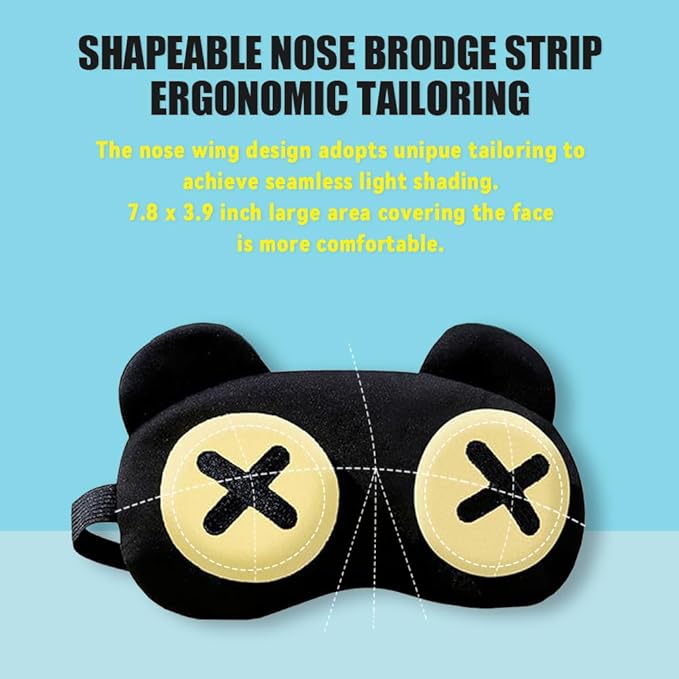 2PCS Cute Eye Mask for Sleeping - Soft Lightweight Eye Cover with Adjustable Strap, Funny Sleep Mask, Eyeshade Covers, Sleeping Mask for Women Men Travel Nap Blindfold Game