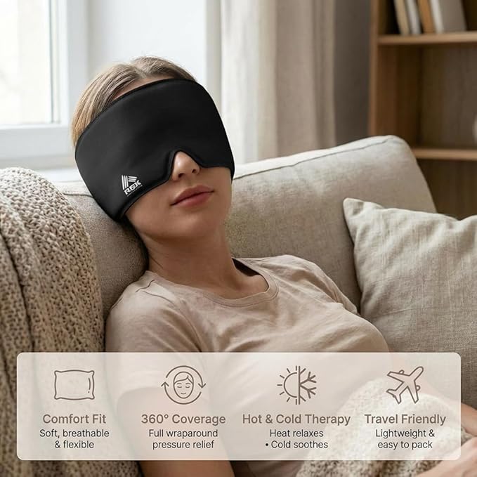 RBX Migraine Relief Cap Hot and Cold Headache Relief Cap Gel Mask, Hangover Headache Relief