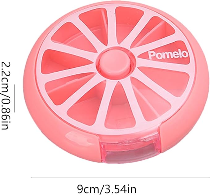 Weekly Round Pill Box - Round Weekly Pill Storage Box, Weekly Pill Organizer, Fruit-Shaped Design Storage Supplies for, Candy, Pills, and Other Items