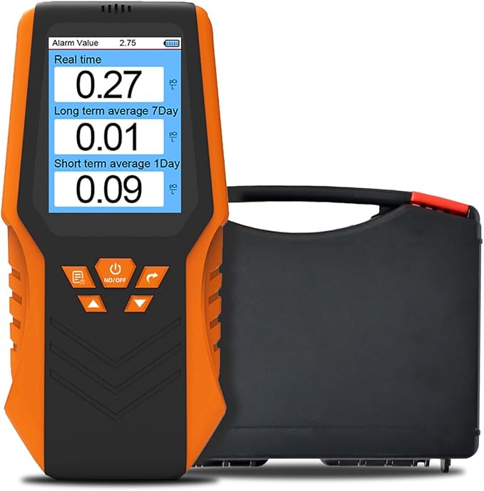 Portable Radon Detector for Home, Radon Tester with LCD Display, Short & Long Term Radon Monitoring, Real-time Monitoring, Bq/m3 & pCi/L Selectable for Office, Underground Garage, Cellar