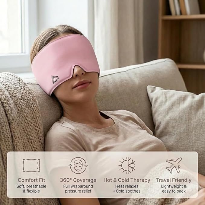 RBX Migraine Relief Cap Hot and Cold Headache Relief Cap Gel Mask, Hangover Headache Relief