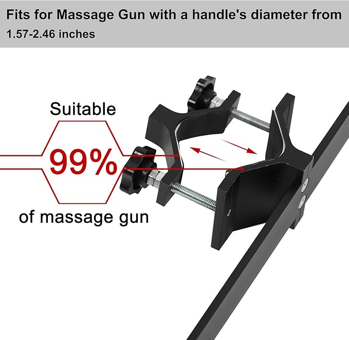 Massage Gun Holder,Detachable Deep Stable for Portability Massage Gun Holder for Back Extension Handle Compatible with Most Massage Guns, for Hard to Reach Areas,Muscle Pain Relief