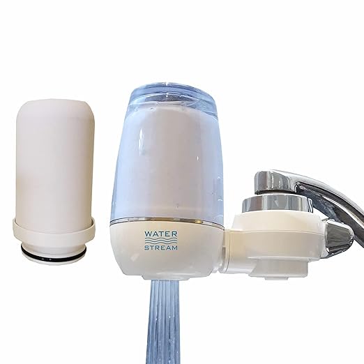 Water Stream by Little Luxury, Replacement Ceramic and Carbon Water Filters For The Luxury Home Tap Water Filter, Faucet Filtration System, Reduces Lead, Chlorine and More, 4-Pack