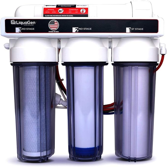 LiquaGen- 4 Stage Hydroponics Reverse Osmosis Water Filtration System- 100 GPD | Water Purifier for Indoor or Outdoor Garden Use | Hydroponics Growing System | Healthy Plants starts with Healthy Water