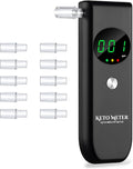 Professional Breath Ketosis Meter - Portable Home Ketone Breath Tester with 10 Mouthpieces | Advanced Ketosis Breath Analyzer for Ketosis Testing & Monitoring