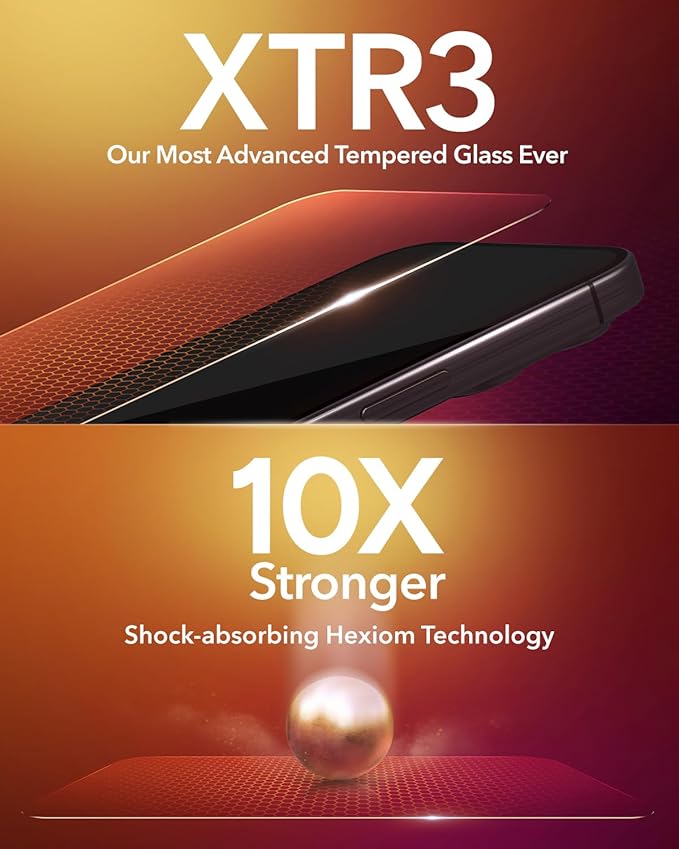 ZAGG XTR3 iPhone 15 Pro Screen Protector - Glass, Blue-Light Filtration, 10X Stronger, Edge-to-Edge Protection, Scratch & Smudge-Resistant Surface, InvisibleShield, Easy to Install