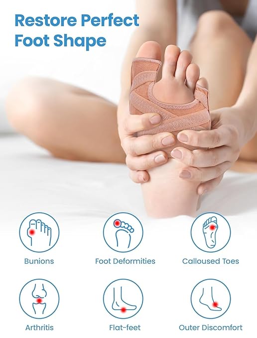 Bunion Corrector for Women & Men, Breathable Toe Straightener for The Thumb and Little Toe, Comfortable & Adjustable for Day/Night Use, Bunion Relief Splint(1 Pair)