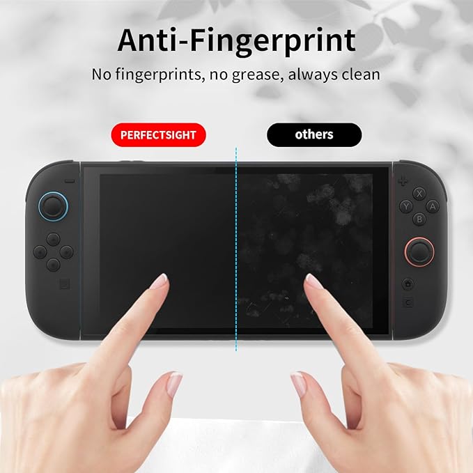 PERFECTSIGHT Anti Glare Matte Blue Light Tempered Glass Screen Protector compatible with Nintendo Switch 2 2025 Eye Protection Low Reflection Relieve Eye Fatigue 1 Pack