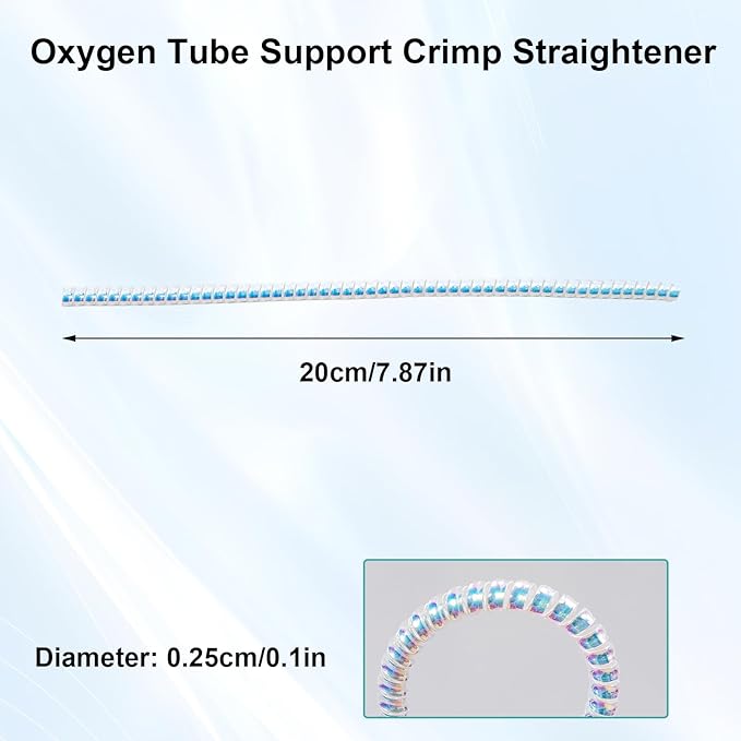 10 Pack Oxygen Tube Support Crimp Straightener for Oxygen Concentrator Machine, Oxygen Tubing Support for Oxygen Concentrator Oxygen Tank Oxygen Hose Nasal Cannula Oxygen Accessories (Radiant Silver)