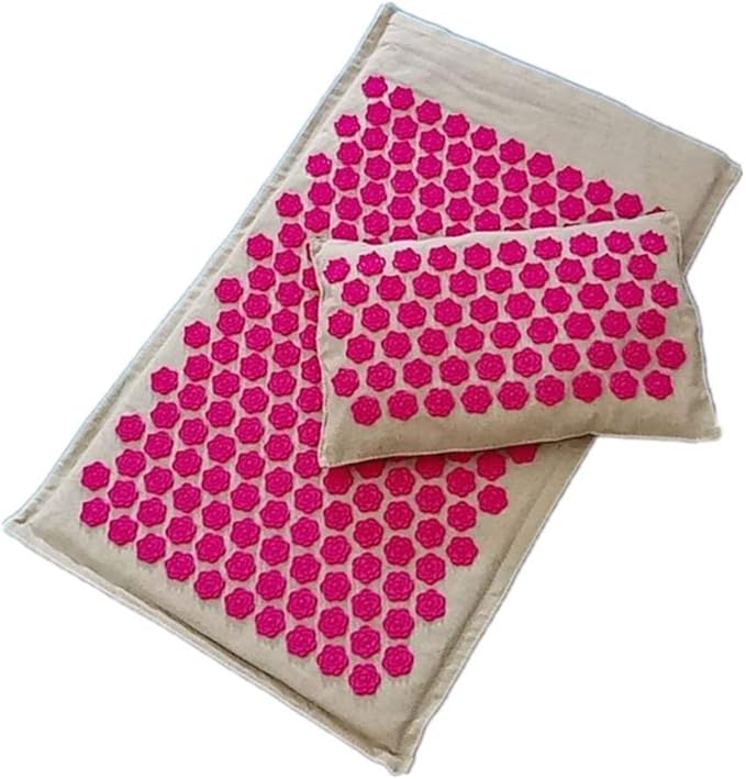 Back Massage Mat with Pillow Set-Pain Acupuncture mat Massage Stress Relief Back Neck Acupuncture Can be Use by Both Men and Women