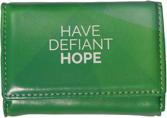 Weekly Pill Box Organizer, 8 Compartments, Portable Travel Pill Case, Folding Cover to Hold Medication, Supplements - Inspirational Green