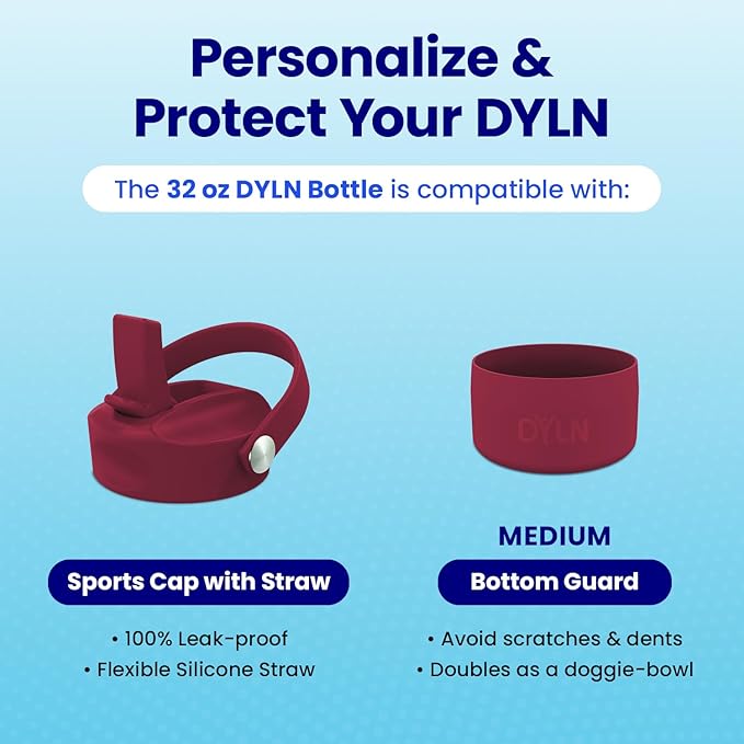 DYLN Hydrogen Water Bottle | Create Hydrating Alkaline Hydrogen-Rich Water Up to 9 pH | Vacuum Insulated Stainless Steel Water Bottle | Keeps Water Cold for 24 Hours
