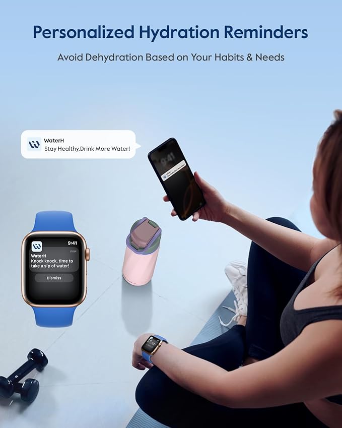 BOOST Smart Water Bottle that Reminds You to Drink, 24oz BPA-Free Stainless Steel Vacuum Insulated, Wide Mouth Water Tracker Bottle with APP for School, Gym, Office, Ideal for Mother's Day