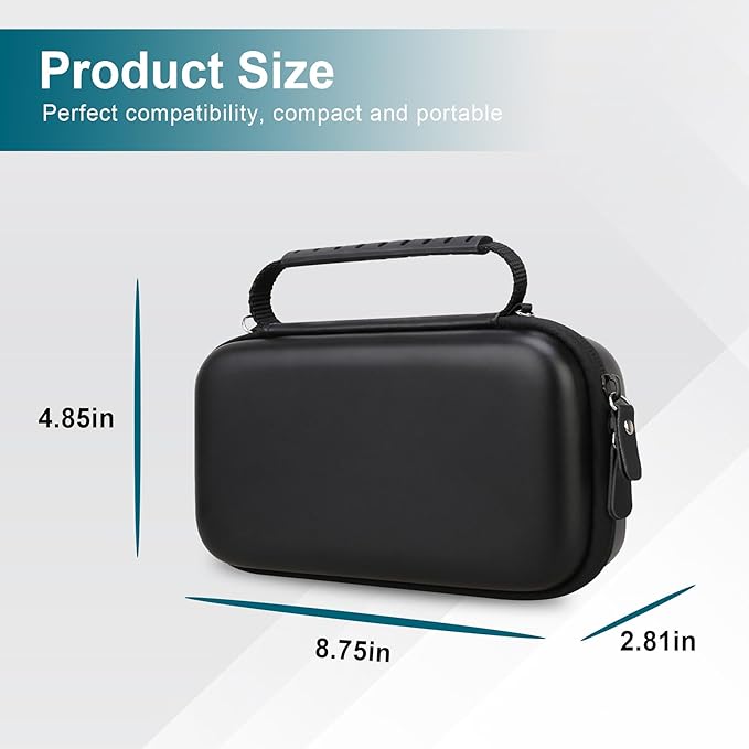 Canboc Carrying Case for Asthma Inhaler, Handheld Spacer for Adults, Mask, Inhaler Spacer Bag with Removable Shoulder Strap, Mesh Pocket fit Medicine or Other Essentials, Black (Case Only)