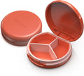 Serfeymi Small Pill Case for Purse, Unique Artistic Patterns Travel Pill Box with 4 Compartments, Portable Mini Pill Organizer for Pocket, Decorative Pill Container for Purse - Orange(Serfeymi)