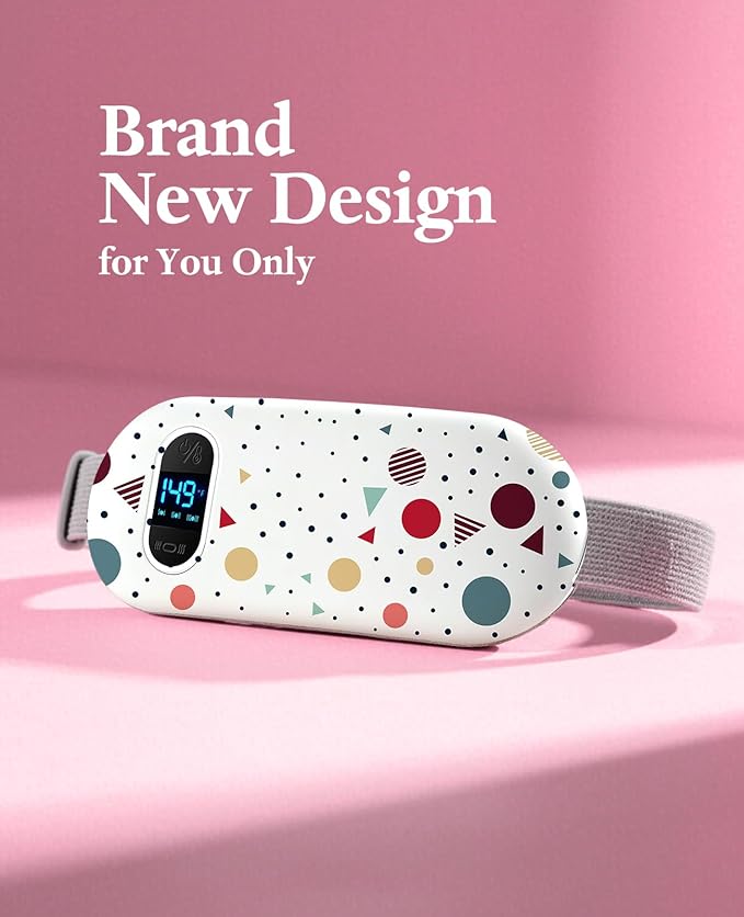 Portable Heating Pad for Period Cramps: Menstrual Heating Pad with Unique Design, Fast Heating Pad with 6 Heat Levels and 6 Massage Modes, Gifts for Her, Women, Teens and Girls