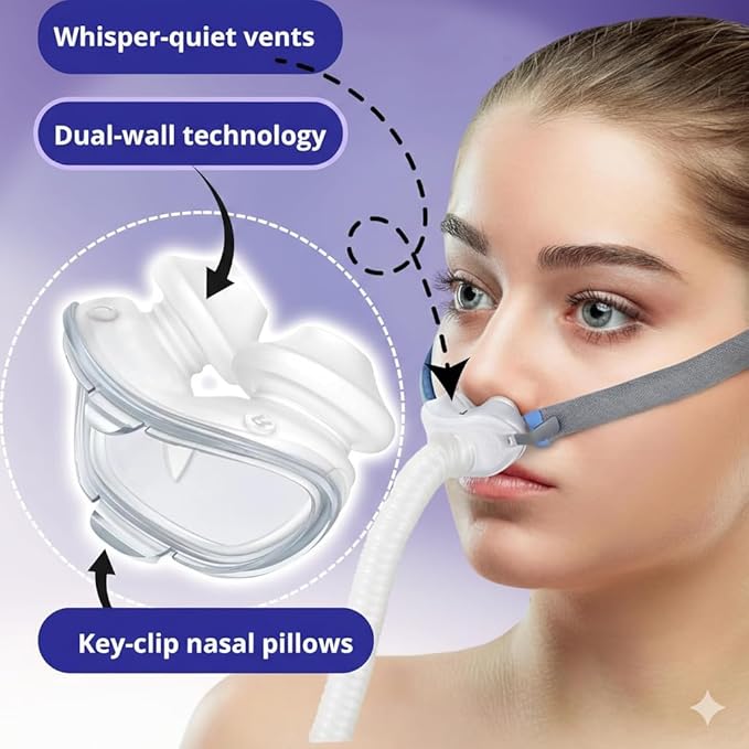 Air-Fit P10 Nasal Pillow Cushion - Silicone Replacement Nose Pillows - Leak-Free Seal & Lightweight Comfort Replacement Supplies for Uninterrupted Sleep - Large 1 Pack