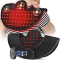 Red Light Therapy for Neck Shoulder with Vibration Massage, 660nm & 850nm Infrared Light Therapy Wrap, Cordless Portable Rechargeable Red Light Therapy for Shoulder (Black)