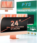 PYS Privacy Screen for iMac 24 Inch 2021/2023/2024 (M1/M3/M4 chip), Reusable & Removable, Privacy Filter for iMac All-in-One Desktop Computer and Anti-Glare Protector