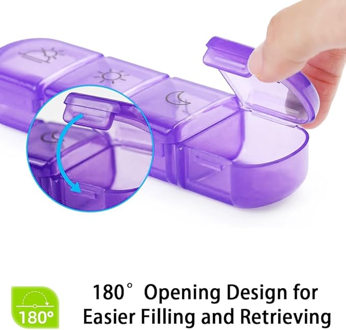 Pill Organizer Case Large Capacity, Dual Protection Pill Box 7 Day Daily, 3 Times a Day, Travel 21 Compartment Medicine Dispenser Weekly Planner for Vitamin, Medication, Fish Oil, Supplements