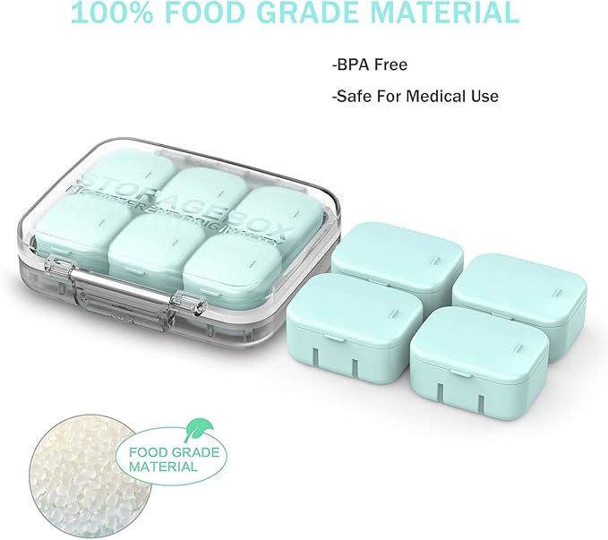 Pill Organizer SOFISO 4/6 Grid Free Assembly Travel Medicine Organizer 10 Day Pill Organizer Portable Pill Box Waterproof Pill Case Daily Medication Carry Case for Vitamins, Fish Oils, Supplements