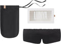 Lunya Washable Silk Sleeping Mask - Thermoregulating Mulberry Silk, Light Blocking and Comfortable Fit – Sleep Mask for Women and Men with Box - Immersed Black - Large