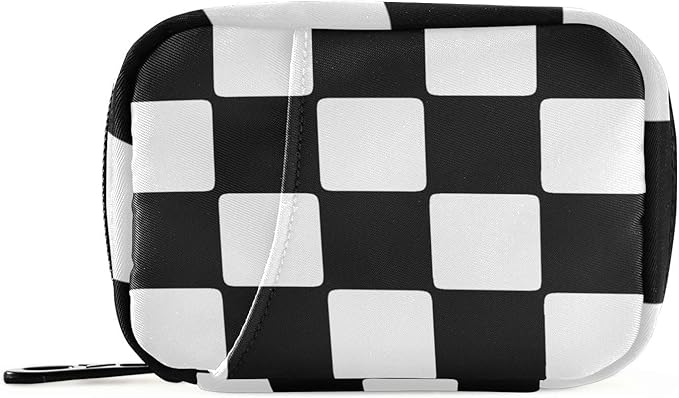 Pill Organizer Box Case Weekly Travel Pill Container Cute Pill Holder 7Day Vitamin Organizer Pill Dispenser Sorter Planner Storage Small Compact Checkerboard White and Black05