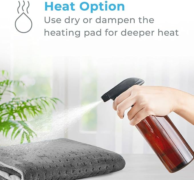 Heating Pad, PAGOBETTER Electric Heating Pad for Back Neck Shoulder Knee Period Cramps Pain Relief, Auto Shut Off Moist/Dry Heat Options|12x15 Inch (Gray)