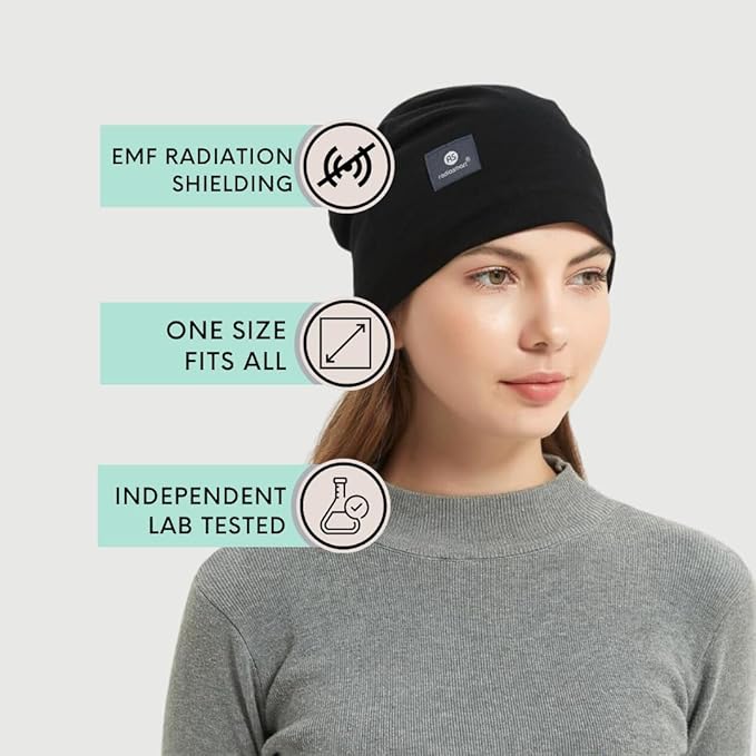 Radia Smart EMF Protection Slouch Beanie, 5G, RF Shielding, WiFi Protection, Brain Coat