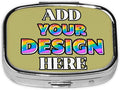 Custom Travel Medicine Organizer, Medicine Pill Box Case Container Travel Pill Holder Vitamin for Purse Med Wallet Portable Mini Pastillero Square, Dark Khaki, Personalized Gifts