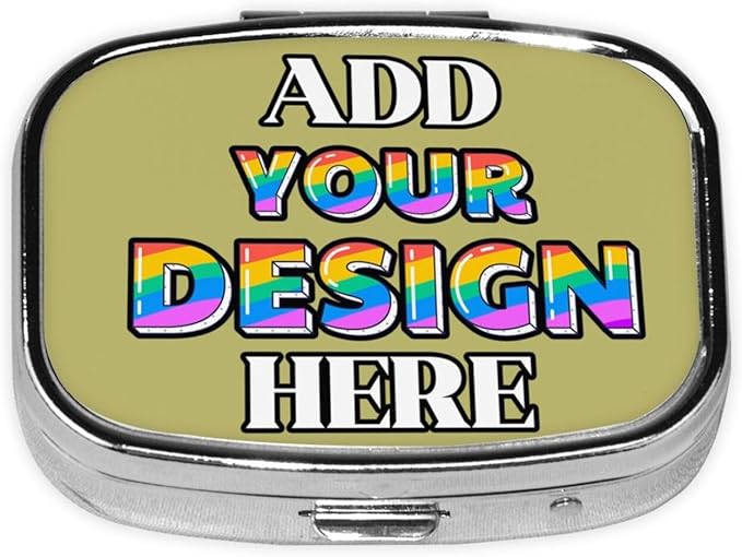 Custom Travel Medicine Organizer, Medicine Pill Box Case Container Travel Pill Holder Vitamin for Purse Med Wallet Portable Mini Pastillero Square, Dark Khaki, Personalized Gifts