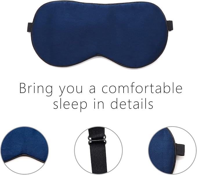 Silk Eye Mask for Men Women, Comfortable&Soft Sleep Mask with Adjustable Strap to Block Light, Ultimate Sleeping Aid/Blindfold,Super Smooth Eye Shade Cover