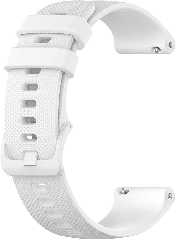 Compatible with Garmin Venu Sq Bands for Women Men, 20mm Quick Release Silicone Replacement Band Wristbands Straps Bracelet Fit for Garmin Vivoactive 3 Music, Forerunner 245 645 (White)
