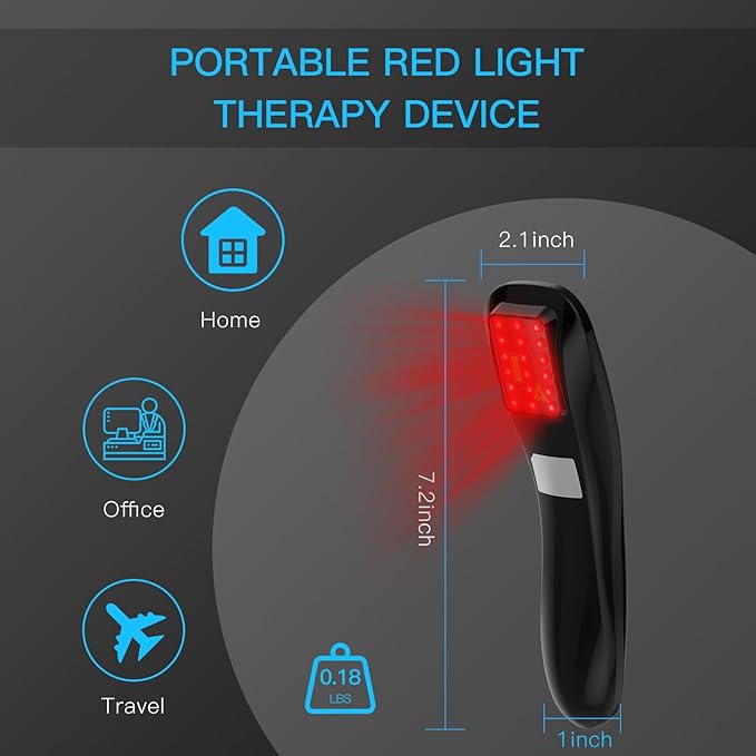 Handheld Red Light Therapy Device, Portable Pain Relief Device for Body Joints Shoulders Elbows Knees Back Muscle&Tissue 18pcs 620nm