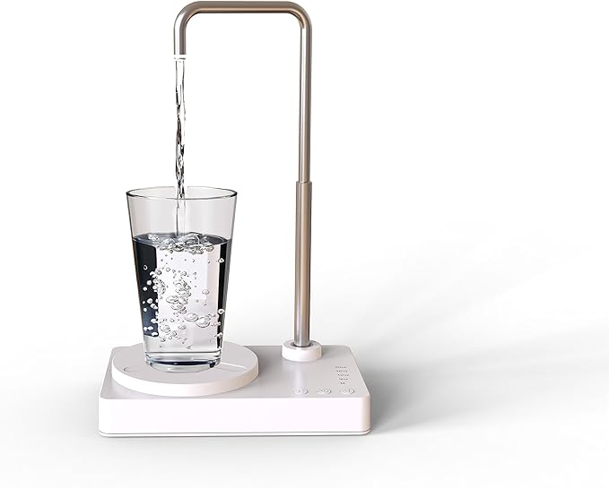 Desk Water Dispenser- Intelligent Desktop Water Bottle, Automatic Water Pump for Universal Bottle Water Dispenser USB Charging Jug Pump for Home, Office, Outdoor (White)