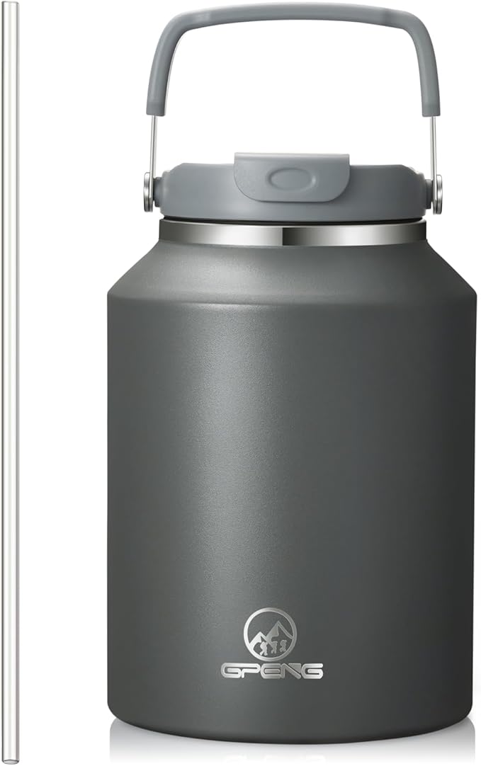 Gpeng 40 oz Tumbler with Handle, Water Bottles with Straw Lid, Insulated Stainless Steel Travel Mug Cup Holder Friendly, Keep Drinks Cold or Hot for 48+ Hours