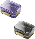 Travel Pill Organizer, 7 Compartments Pill Box, Daily Portable Pill Case to Hold Vitamins, 2 Pack Small Pill Container for Pocket Purse Medicine Organizer