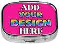 Custom Medicine Pill Organizer, Medicine Pill Box Case Container Travel Pill Holder Vitamin for Purse Med Wallet Portable Mini Pastillero Square, Deep Pink, Customized Gifts