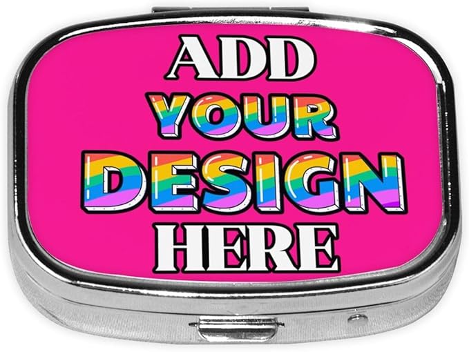 Custom Medicine Pill Organizer, Medicine Pill Box Case Container Travel Pill Holder Vitamin for Purse Med Wallet Portable Mini Pastillero Square, Deep Pink, Customized Gifts
