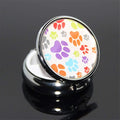 Round Medicine Box Portable Mini Metal Pill Case 2 inches Travel Little Pill Dispenser for Purse